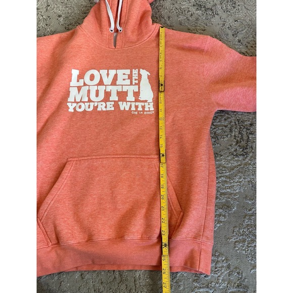 Dog Is Good Women's Peach 'Love The Mutt You're With' Hoodie Sweatshirt Sz. M - Picture 11 of 11